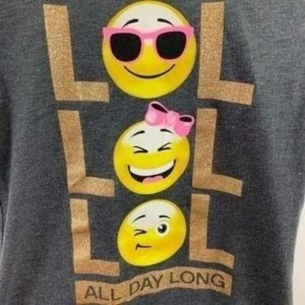 The Children's Place Girls 10/12 LOL All Day Long Graphic T-Shirt Grey Casual‎
